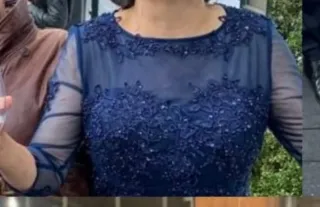 Vestido azul marino largo madrina