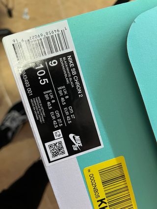 Nike SB Chron 2 Zapatillas Negras Talla 42,5