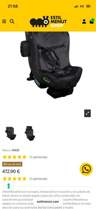 Silla Coche Axkid Move Contramarcha + regalo cojin