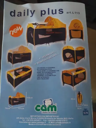 Cuna de viaje + colchón