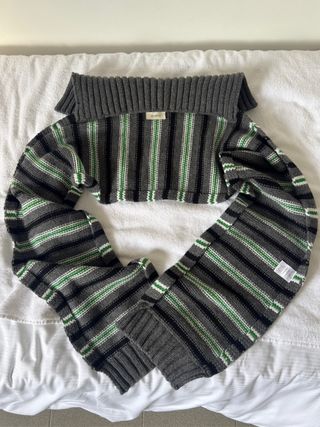 Sciarpa Cape Lana Lisa Arfen Grigio Verde