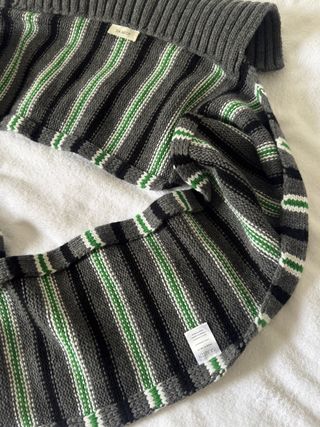 Sciarpa Cape Lana Lisa Arfen Grigio Verde