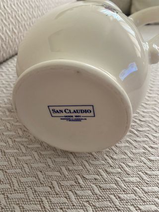 Jarra cerámica flores y frutas