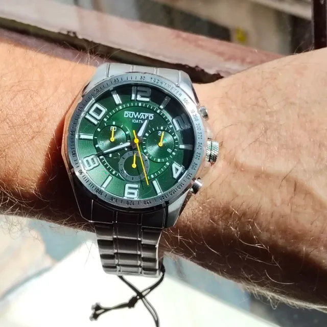 Reloj Duward Hombre Verde y Plateado