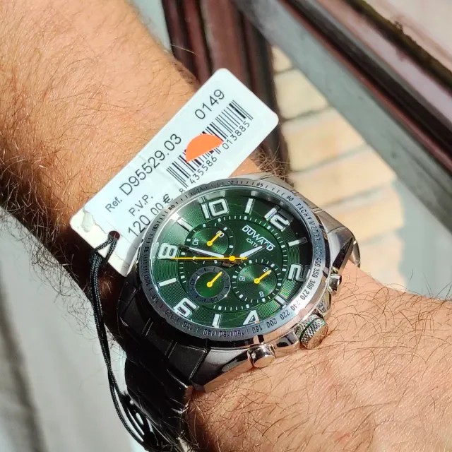 Reloj Duward Hombre Verde y Plateado