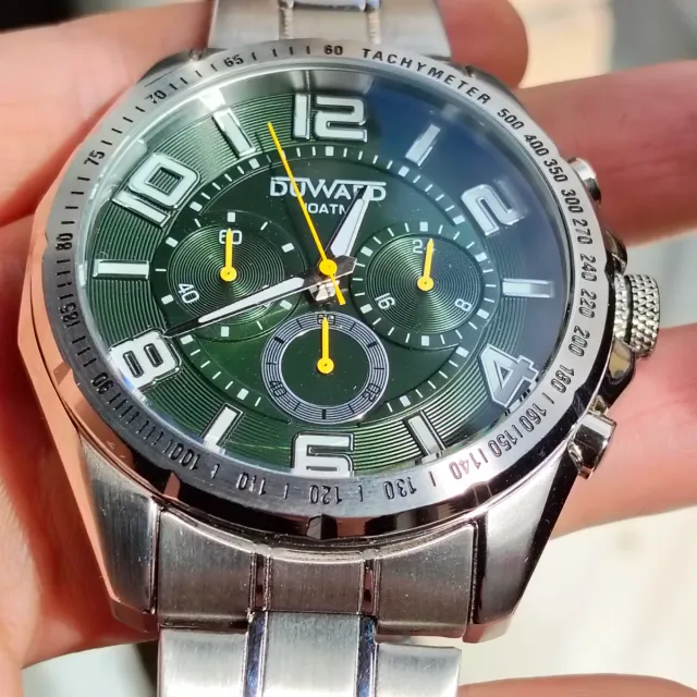 Reloj Duward Hombre Verde y Plateado