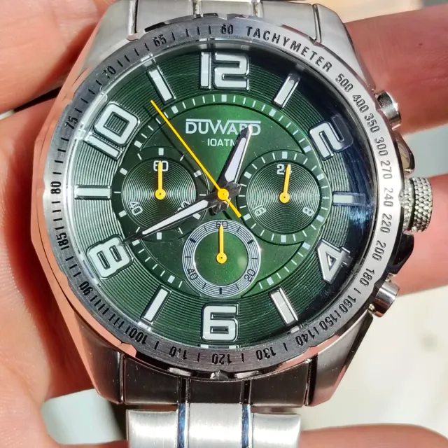 Reloj Duward Hombre Verde y Plateado
