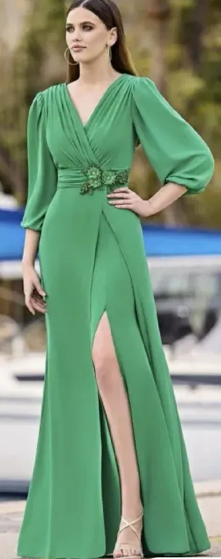 Vestido Fiesta Verde Sonia Peña