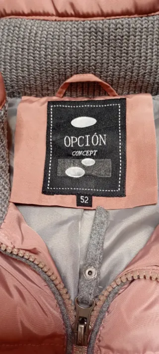 Chaqueta acolchada rosa y gris