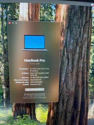 MacBook Pro 15' 2018 Plata