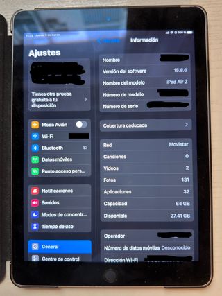 Apple iPad Air 2 Gris Espacial 64 Gb wifi+celular