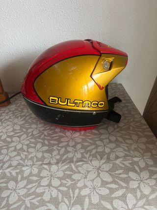Casco Bultaco Vintage Trials Oro Rojo