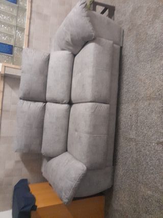 Sofá modular gris de tela