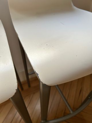 2 Sillas Altas Blancas Metal