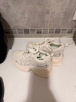 Zapatillas plataforma blancas talla 36