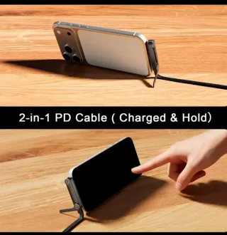 Cable/Cargador plano USB-C 240W con Soporte