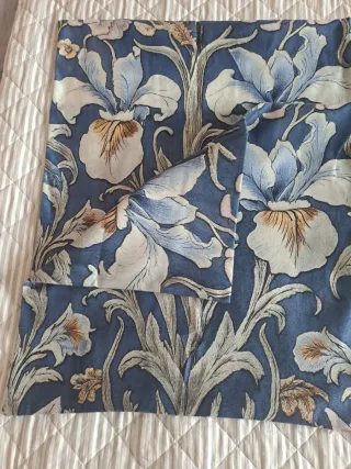 Set 2 Federe Cuscini Floreale Blu