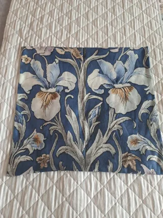 Set 2 Federe Cuscini Floreale Blu