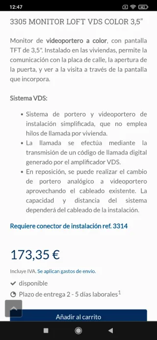 Videoportero Fermax Blanco