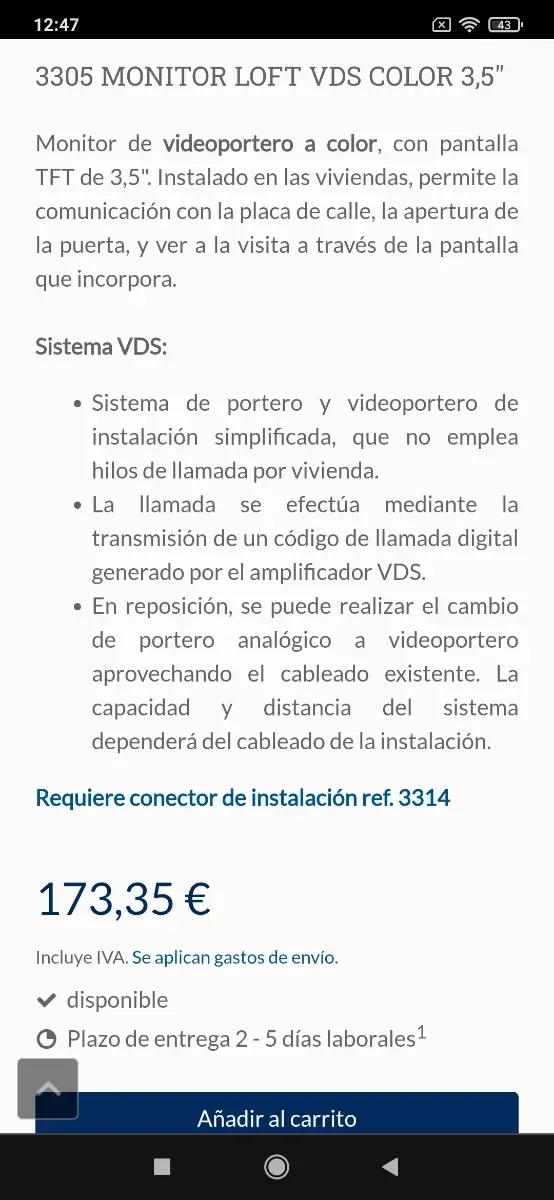 Videoportero Fermax Blanco