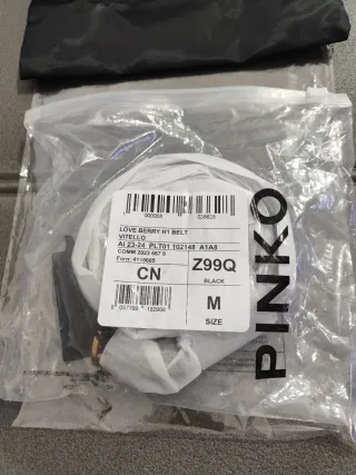 Pinko cintura originale pelle nera taglia M 85 cm