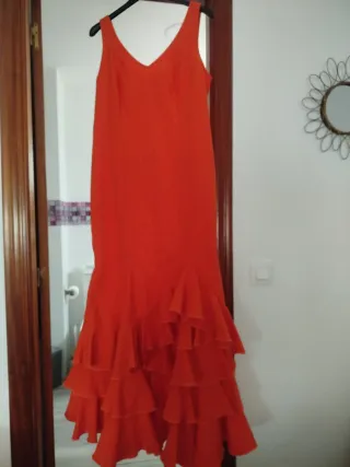 Traje Flamenca Talla 48 Naranja
