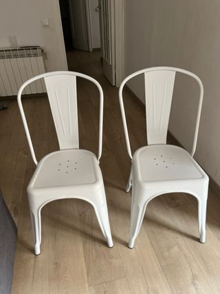 Sillas Tolix Metal Blancas (4 unidades)