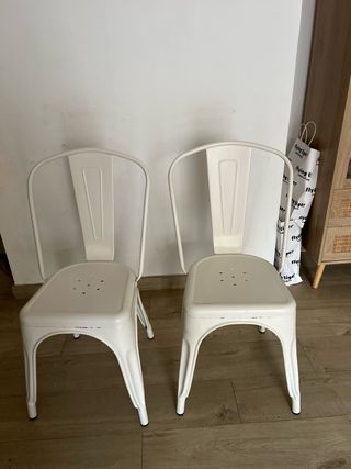 Sillas Tolix Metal Blancas (4 unidades)