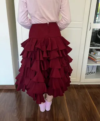 Falda danza bolera volantes roja