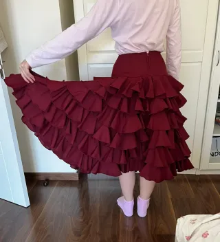 Falda danza bolera volantes roja