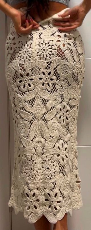 Falda Midi Crochet H&M Talla XS/S