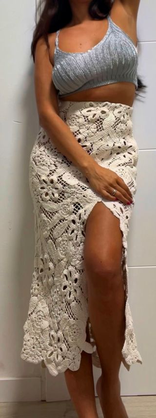 Falda Midi Crochet H&M Talla XS/S