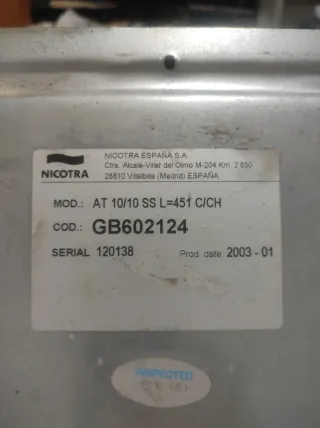 Ventilador centrífugo Nicotra motores de 0, 75 y 1