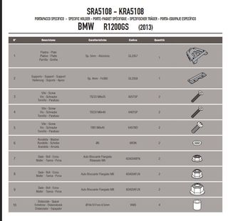 Parilla Givi SRA5108 BMW R1250GS, R1200GS