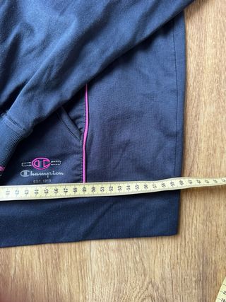 Sudadera Champion cremallera azul y rosa