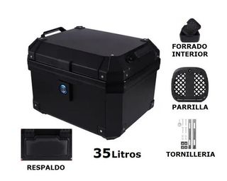 Maleta Baúl Trasero Moto 35 Litros Negra