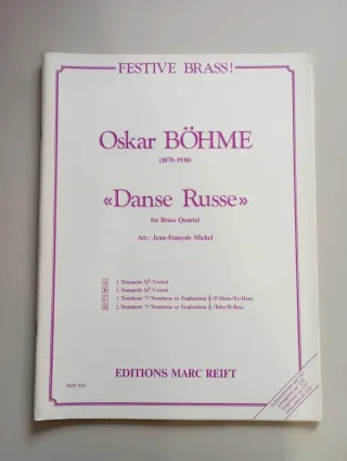 Partitura Oskar Böhme Danse Russe para Cuarteto