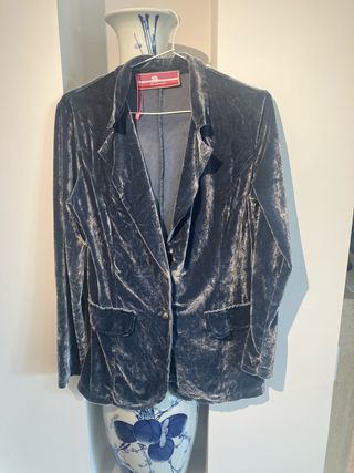 Blazer Terciopelo Thannac azul Talla Única