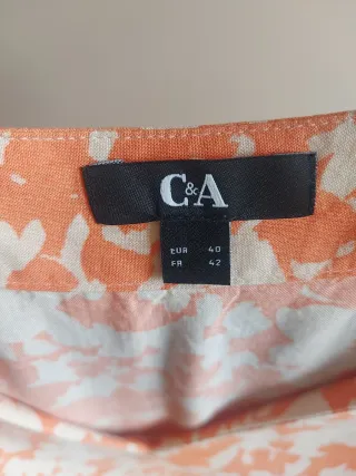 Blusa C&A coral y crema