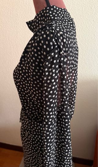 Vestido ZARA lunares negro blanco XL