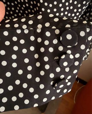 Vestido ZARA lunares negro blanco XL