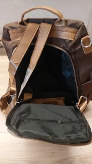 Bolso/Mochila  antirrobo Marrón y beige Mujer