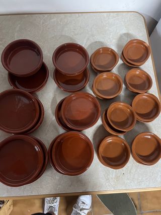 Juego de peroles de barro