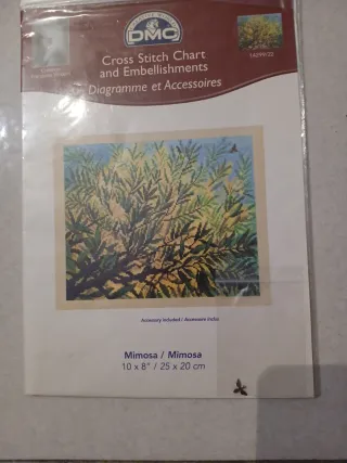 Cross Stitch Chart and Embellishments Mimosa.