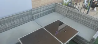 Conjunto Muebles Jardín Ratán Gris