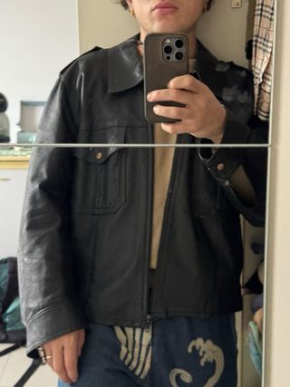 Giubbotto pelle vintage militare anni '80