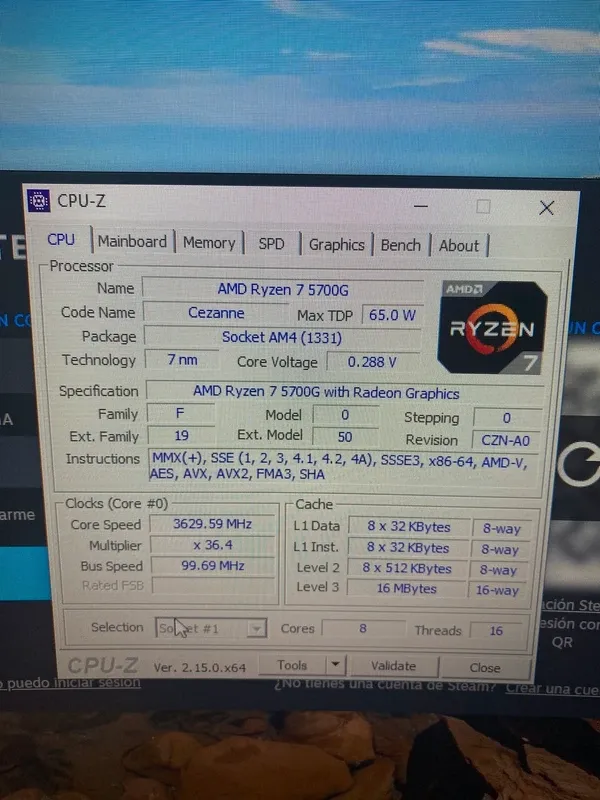 Ryzen 7 5700g + placa base x470+ 16gb ram ddr4 afbeelding 4