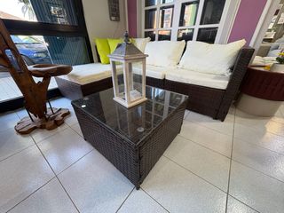 Conjunto de jardín ratán limon