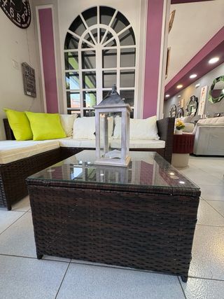 Conjunto de jardín ratán limon