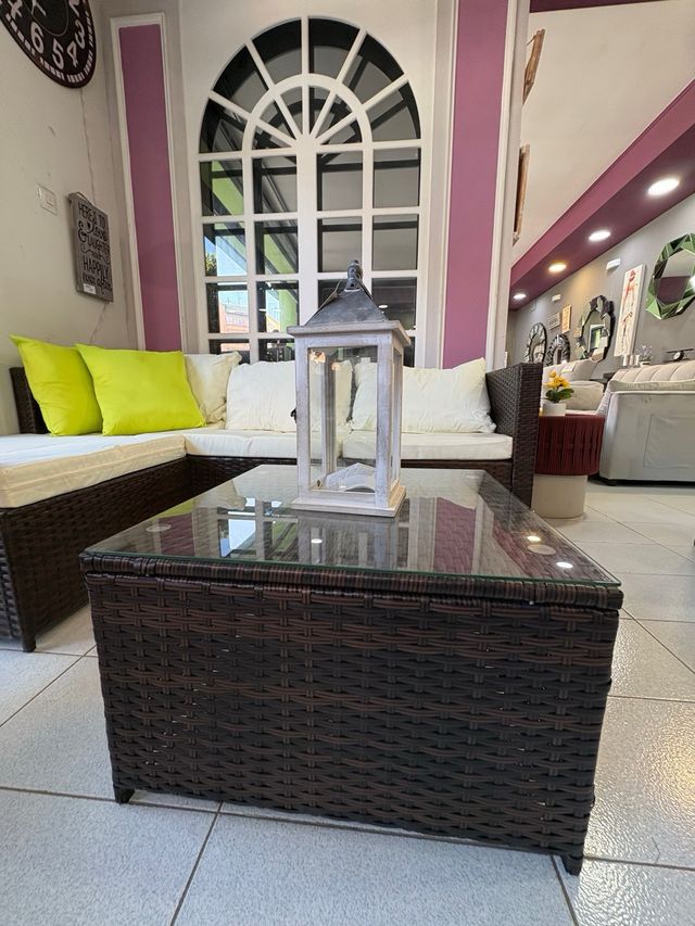 Conjunto de jardín ratán limon